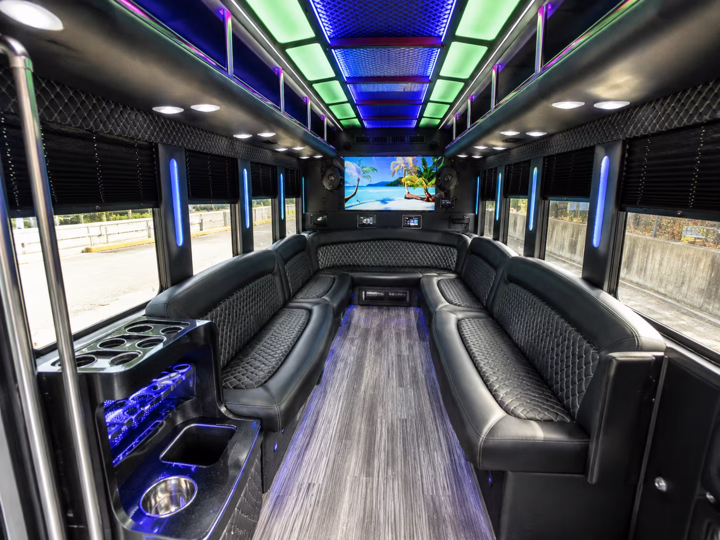 West Palm Beach Bachelor & Bachelorette Transportation party bus interior