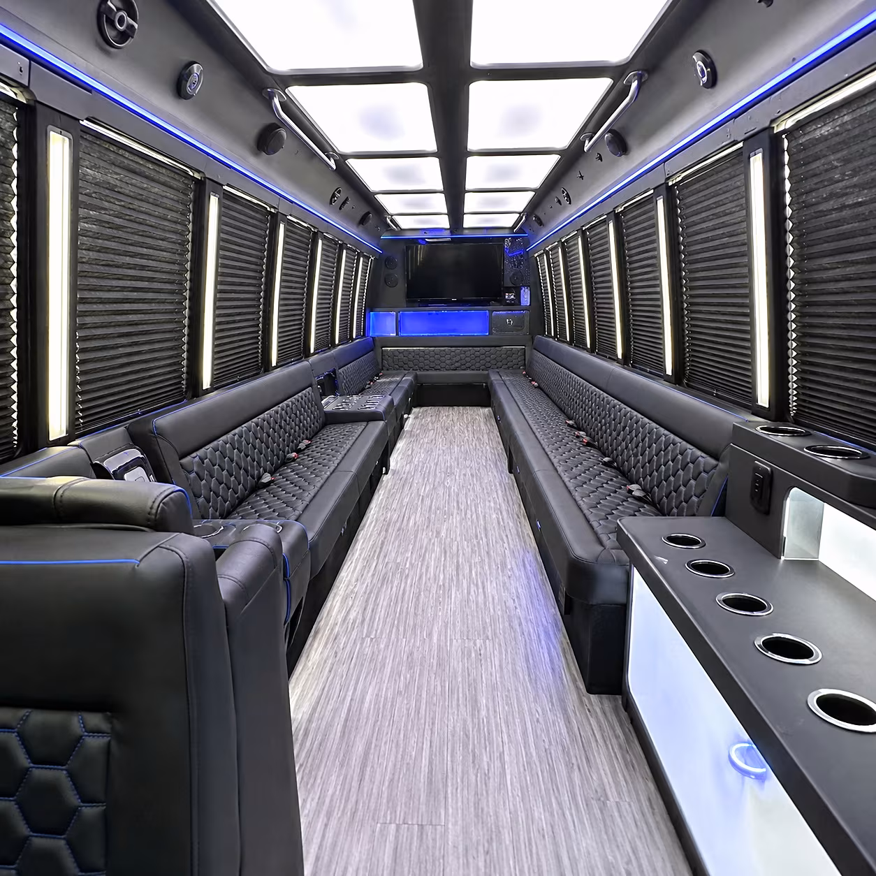 West Palm Beach Birthday, Sweet 16, & Quinceañera Transportation party bus interior