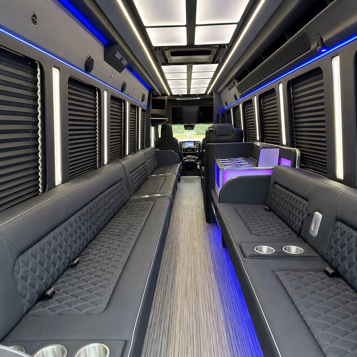 West Palm Beach Private Event Transportation party bus interior