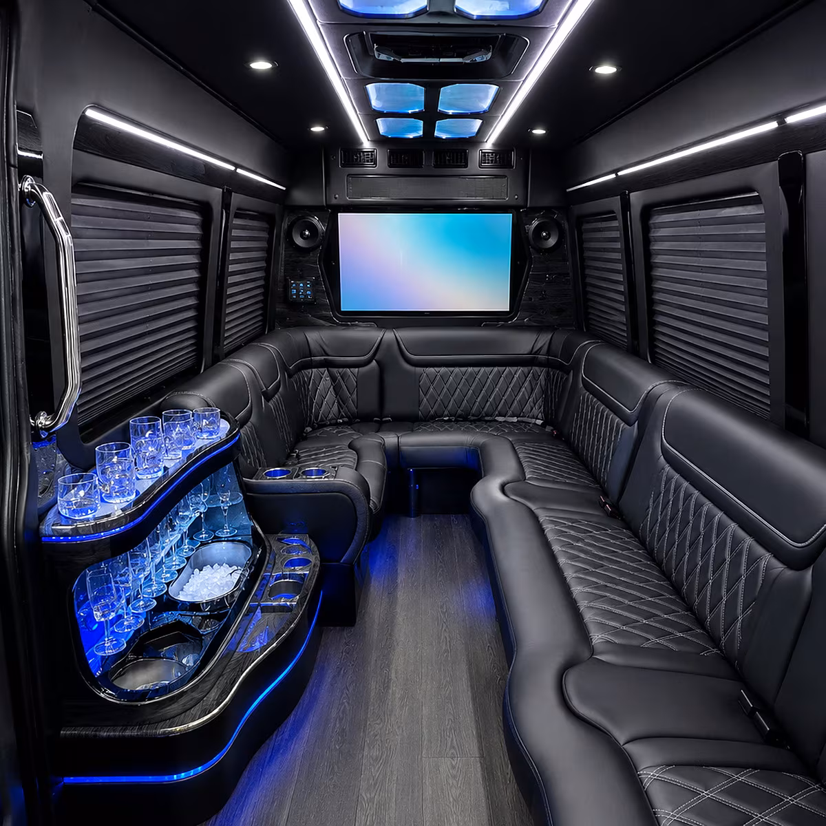 West Palm Beach Prom & Homecoming Transportation party bus interior