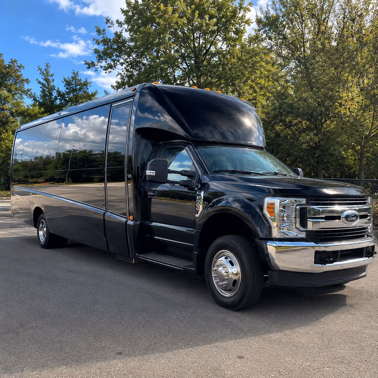 West Palm Beach School Event Transportation party bus exterior