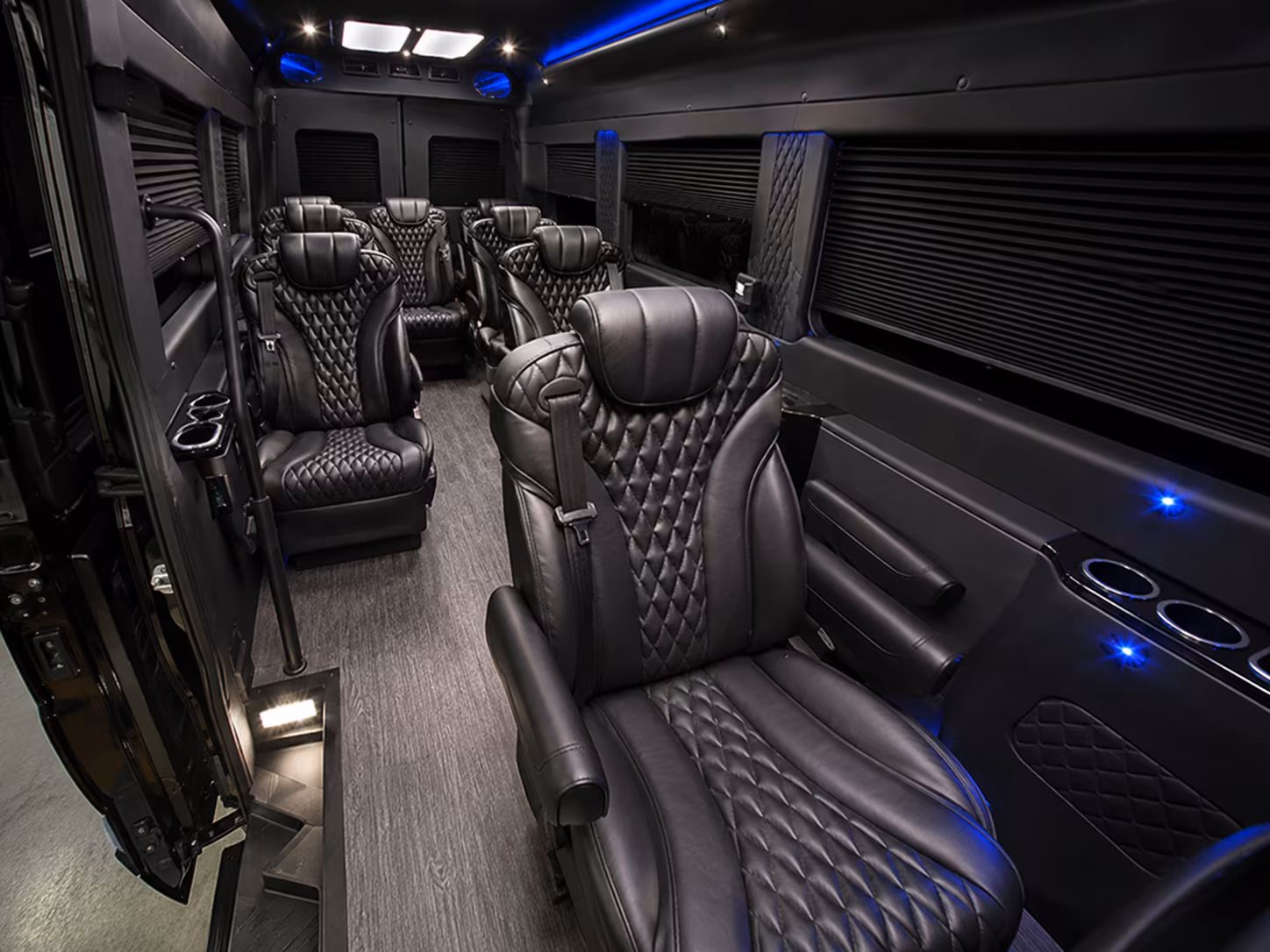 West Palm Beach School Event Transportation party bus interior